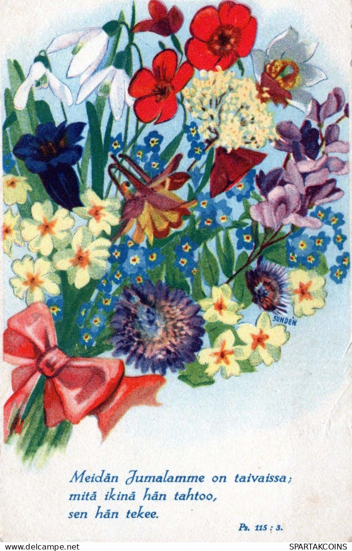 FLOWERS Vintage Ansichtskarte Postkarte CPSMPF #PKG027.DE - Flowers