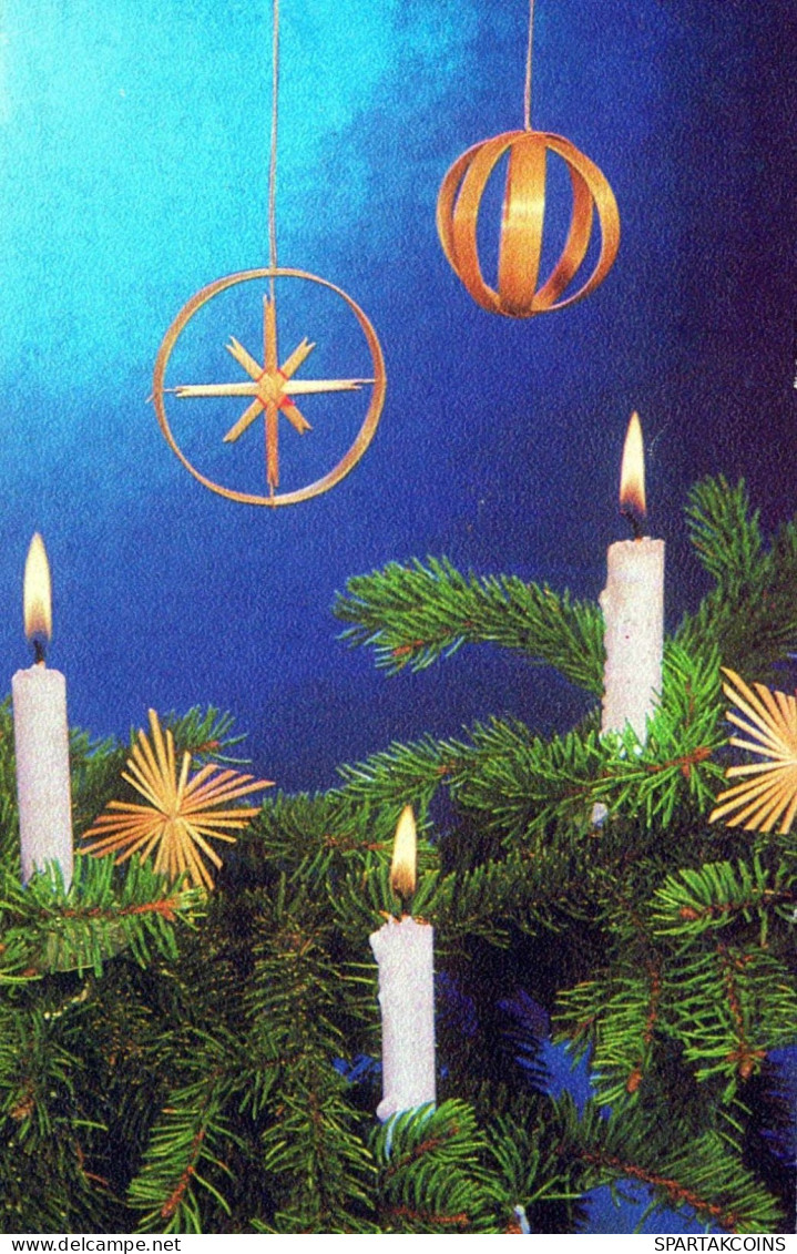 Neujahr Weihnachten KERZE Vintage Ansichtskarte Postkarte CPSMPF #PKG147.DE - Nouvel An