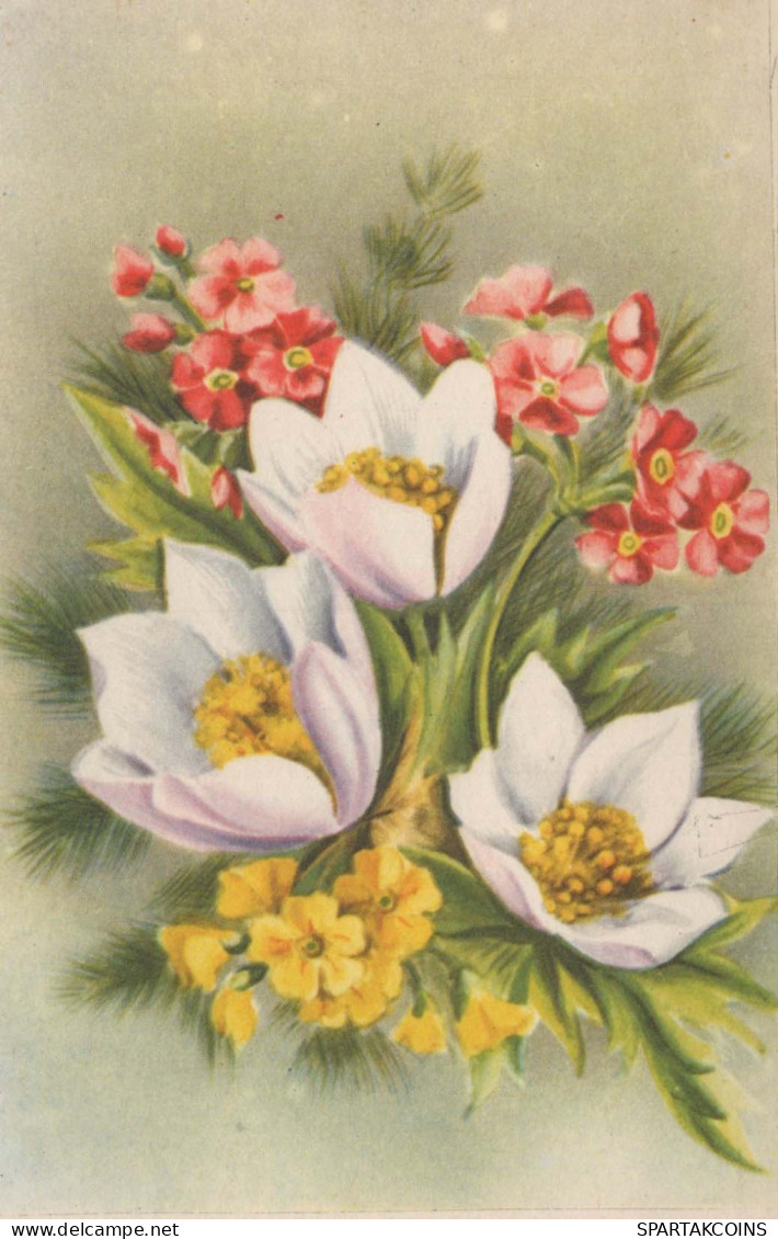 FLOWERS Vintage Ansichtskarte Postkarte CPA #PKE665.DE - Flowers