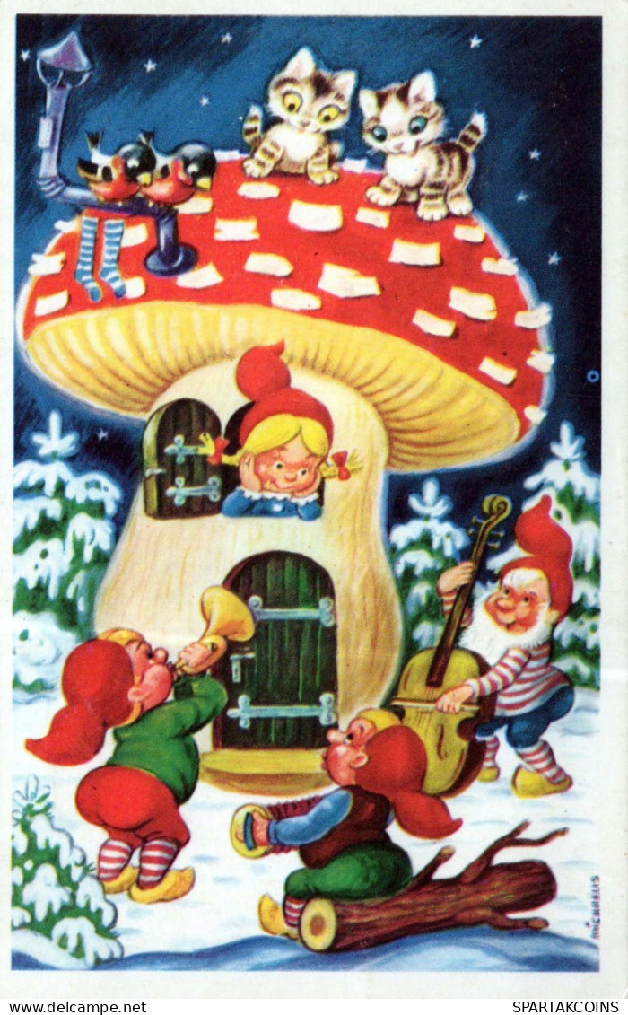 Neujahr Weihnachten GNOME Vintage Ansichtskarte Postkarte CPSMPF #PKD589.DE - Nouvel An