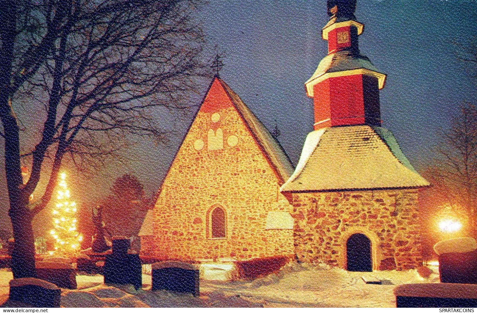 Neujahr Weihnachten KIRCHE Vintage Ansichtskarte Postkarte CPSMPF #PKD650.DE - Nouvel An