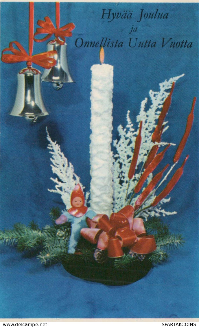 Neujahr Weihnachten KERZE Vintage Ansichtskarte Postkarte CPSMPF #PKD034.DE - Anno Nuovo
