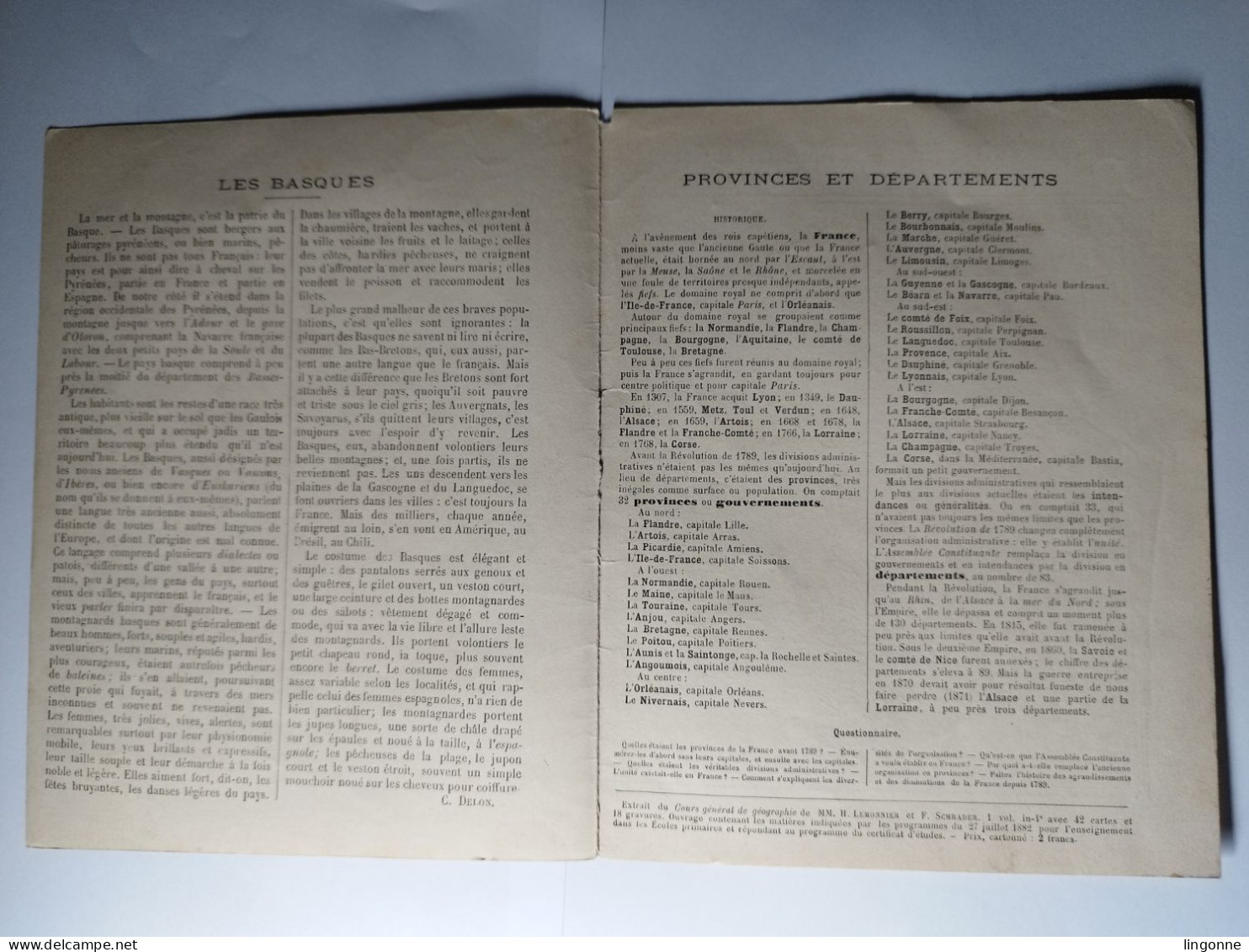 Protège-Cahier/Couverture CAHIERS GEOGRAPHIQUES BASQUES De BIARRITZ Cahier De Programme - Schutzumschläge