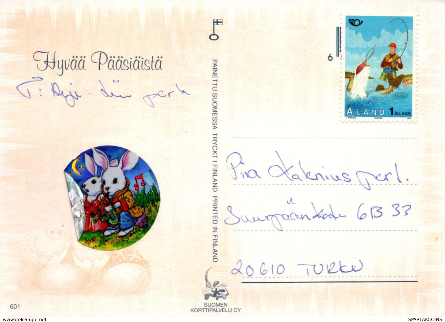OSTERN HUHN EI Vintage Ansichtskarte Postkarte CPSM #PBO716.DE - Easter