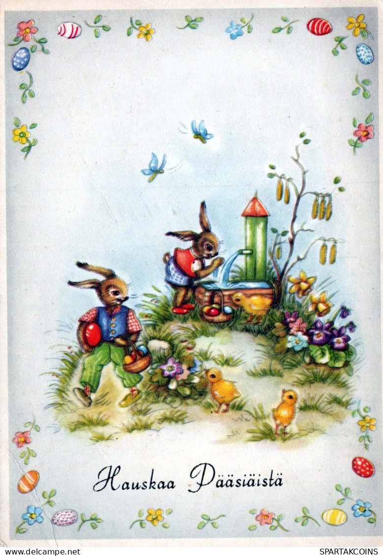 OSTERN KANINCHEN Vintage Ansichtskarte Postkarte CPSM #PBO530.DE - Pâques