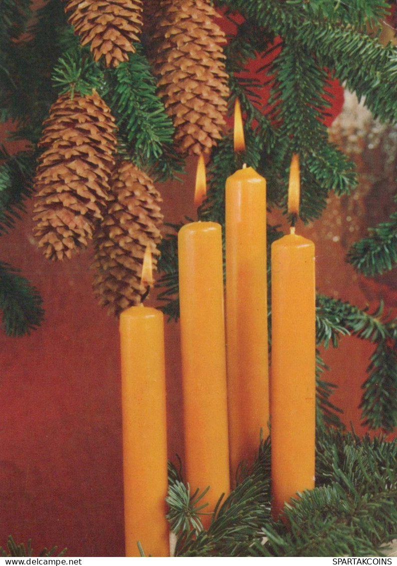 Neujahr Weihnachten KERZE Vintage Ansichtskarte Postkarte CPSM #PBO022.DE - Anno Nuovo