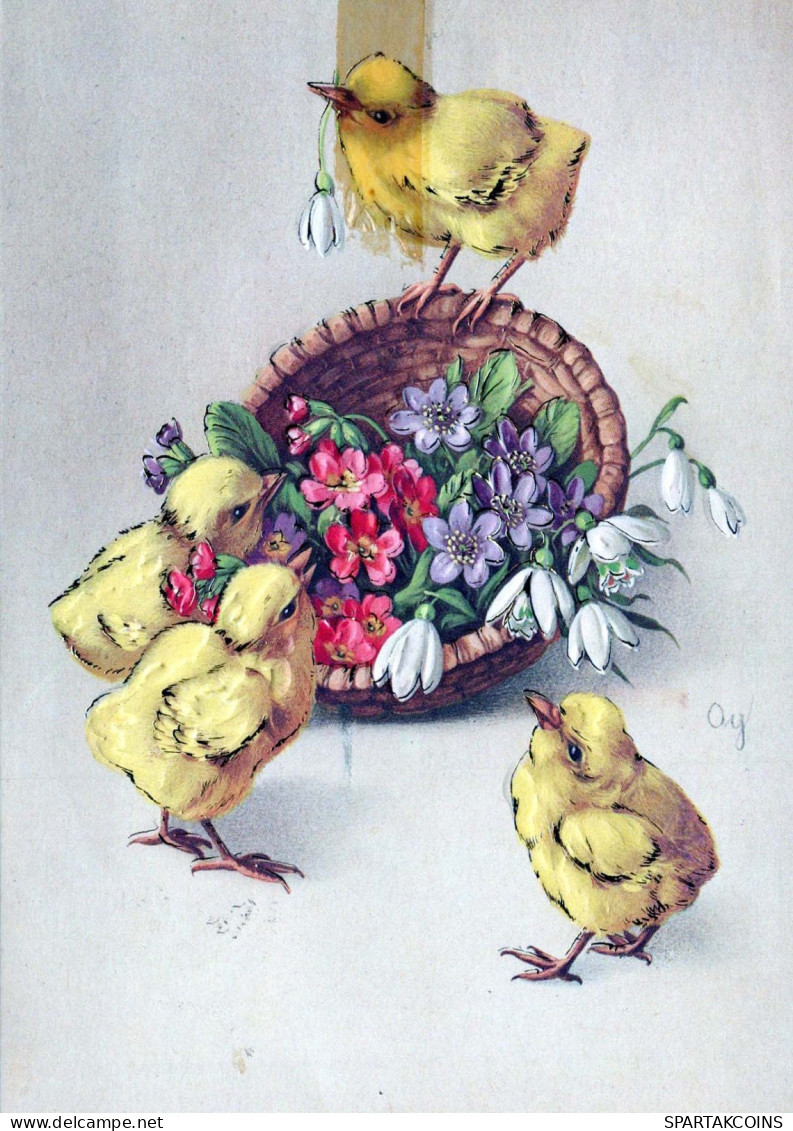 OSTERN HUHN EI Vintage Ansichtskarte Postkarte CPSM #PBO843.DE - Easter