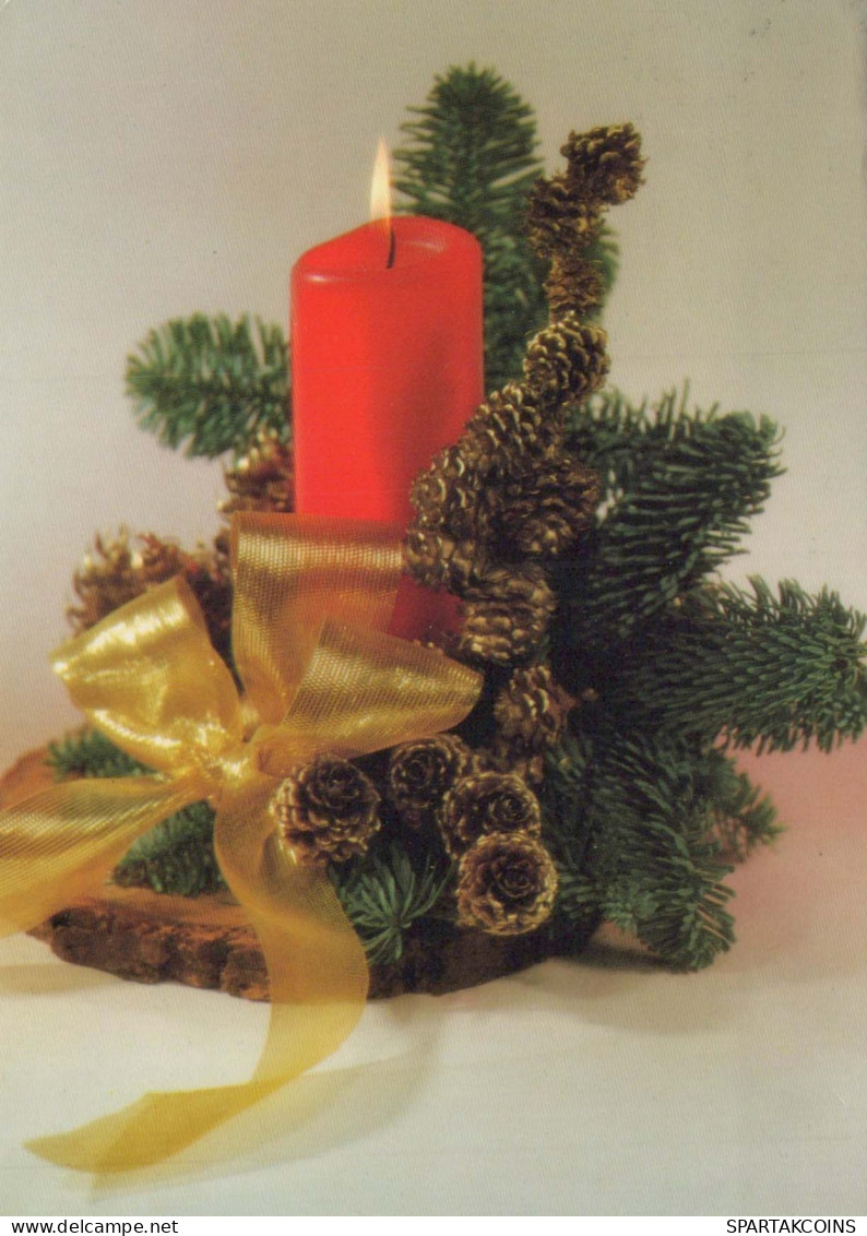 Neujahr Weihnachten KERZE Vintage Ansichtskarte Postkarte CPSM #PBN658.DE - Nouvel An