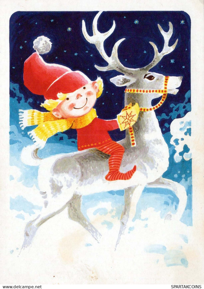 Neujahr Weihnachten KINDER Vintage Ansichtskarte Postkarte CPSM #PBM184.DE - Nieuwjaar