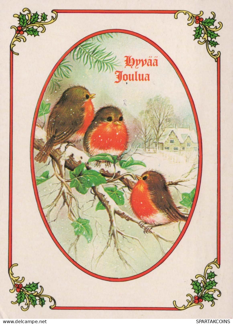 Neujahr Weihnachten VOGEL Vintage Ansichtskarte Postkarte CPSM #PBM587.DE - Nieuwjaar