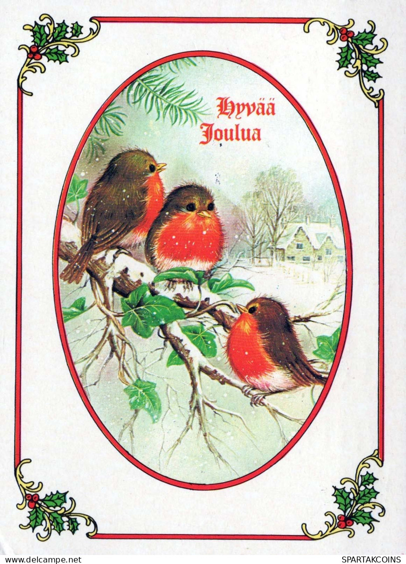 Neujahr Weihnachten VOGEL Vintage Ansichtskarte Postkarte CPSM #PBM587.DE - Nouvel An