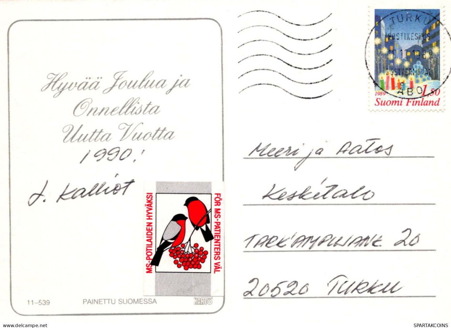 Neujahr Weihnachten VOGEL Vintage Ansichtskarte Postkarte CPSM #PBM713.DE - Nouvel An