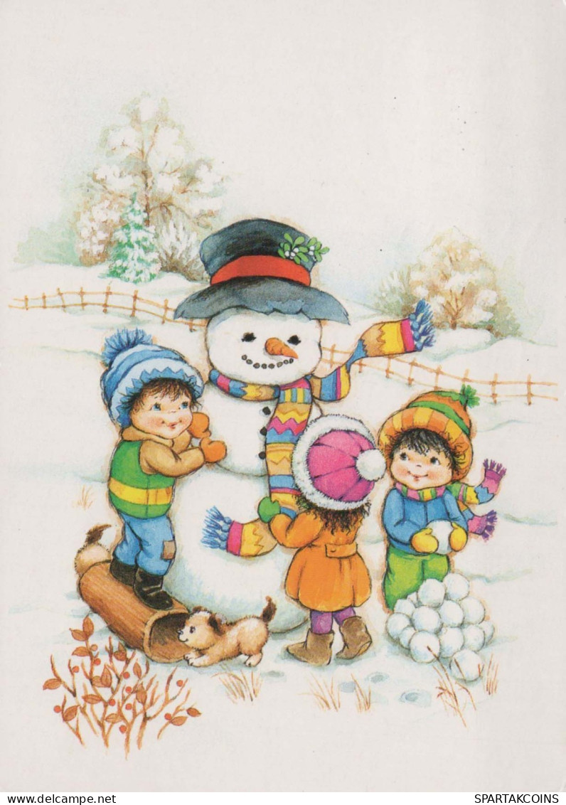 Neujahr Weihnachten SCHNEEMANN Vintage Ansichtskarte Postkarte CPSM #PBM522.DE - Anno Nuovo