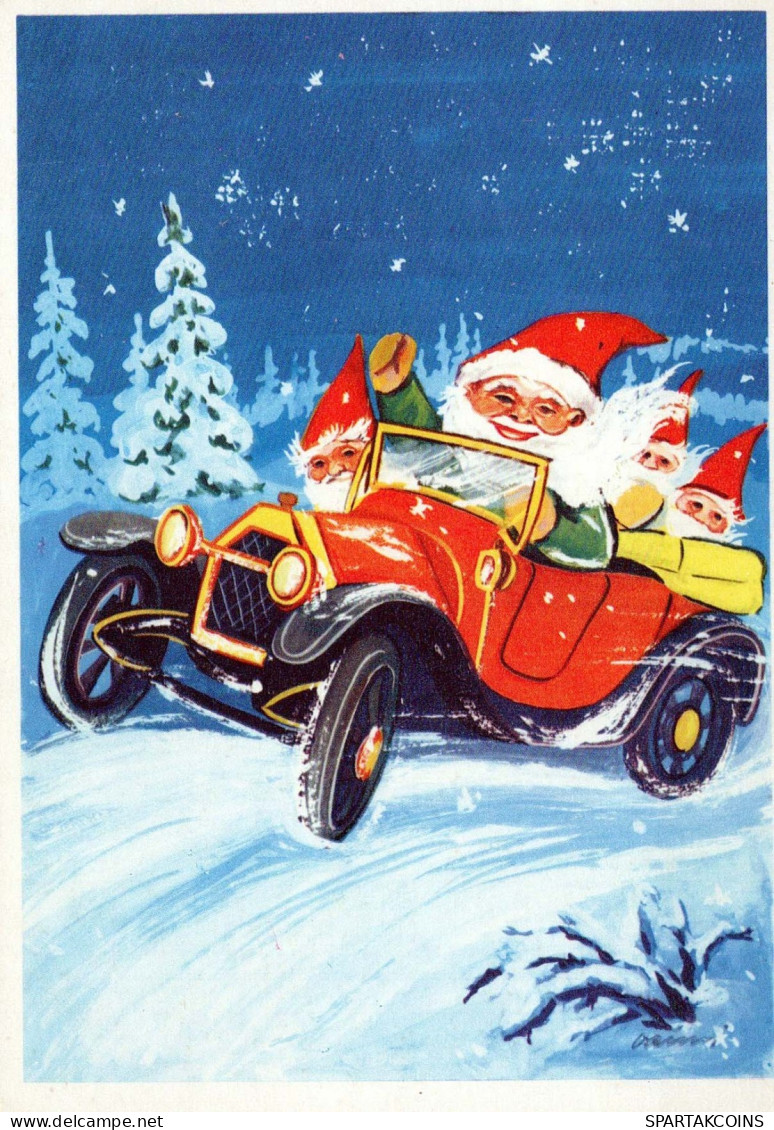 Neujahr Weihnachten GNOME Vintage Ansichtskarte Postkarte CPSM #PBM040.DE - Nouvel An