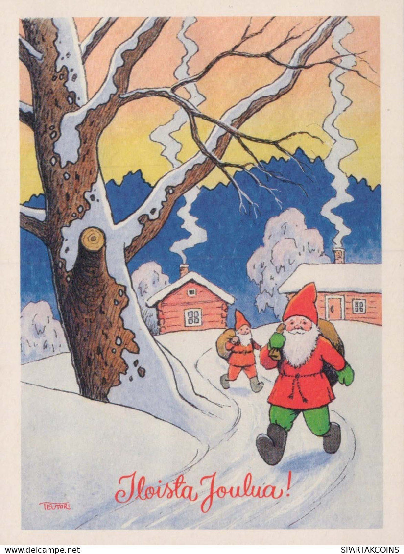 Neujahr Weihnachten GNOME Vintage Ansichtskarte Postkarte CPSM #PBL681.DE - Nouvel An