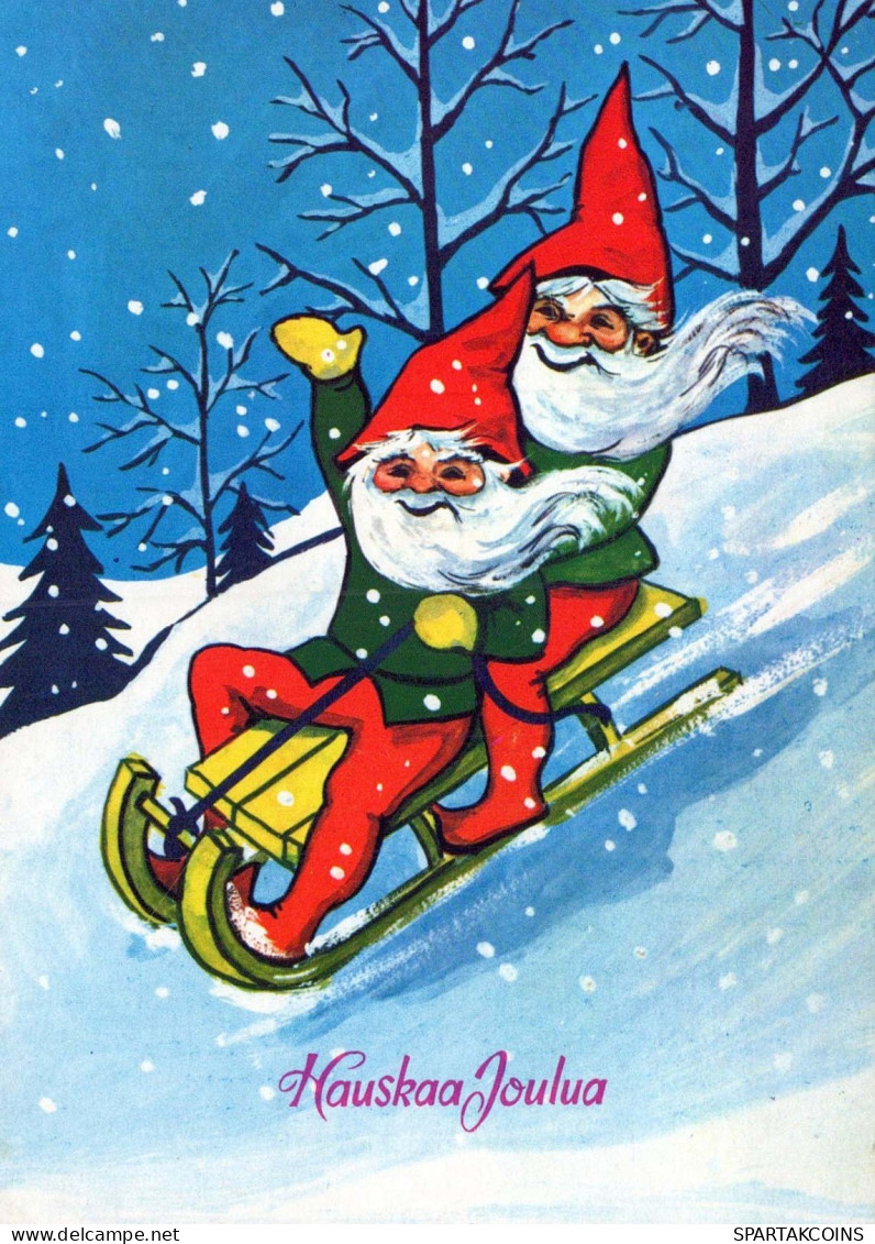Neujahr Weihnachten GNOME Vintage Ansichtskarte Postkarte CPSM #PBL747.DE - Nieuwjaar