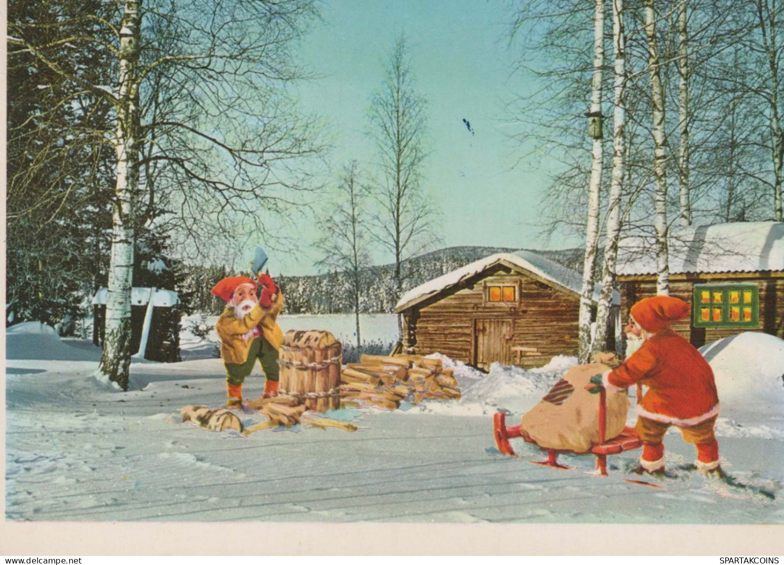 Neujahr Weihnachten GNOME Vintage Ansichtskarte Postkarte CPSM #PBB038.DE - Nieuwjaar