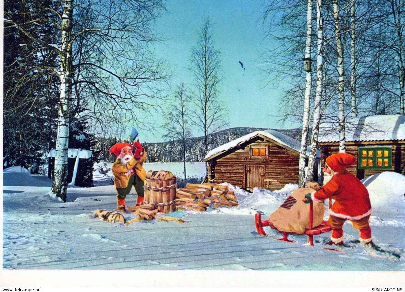 Neujahr Weihnachten GNOME Vintage Ansichtskarte Postkarte CPSM #PBB038.DE - Nieuwjaar