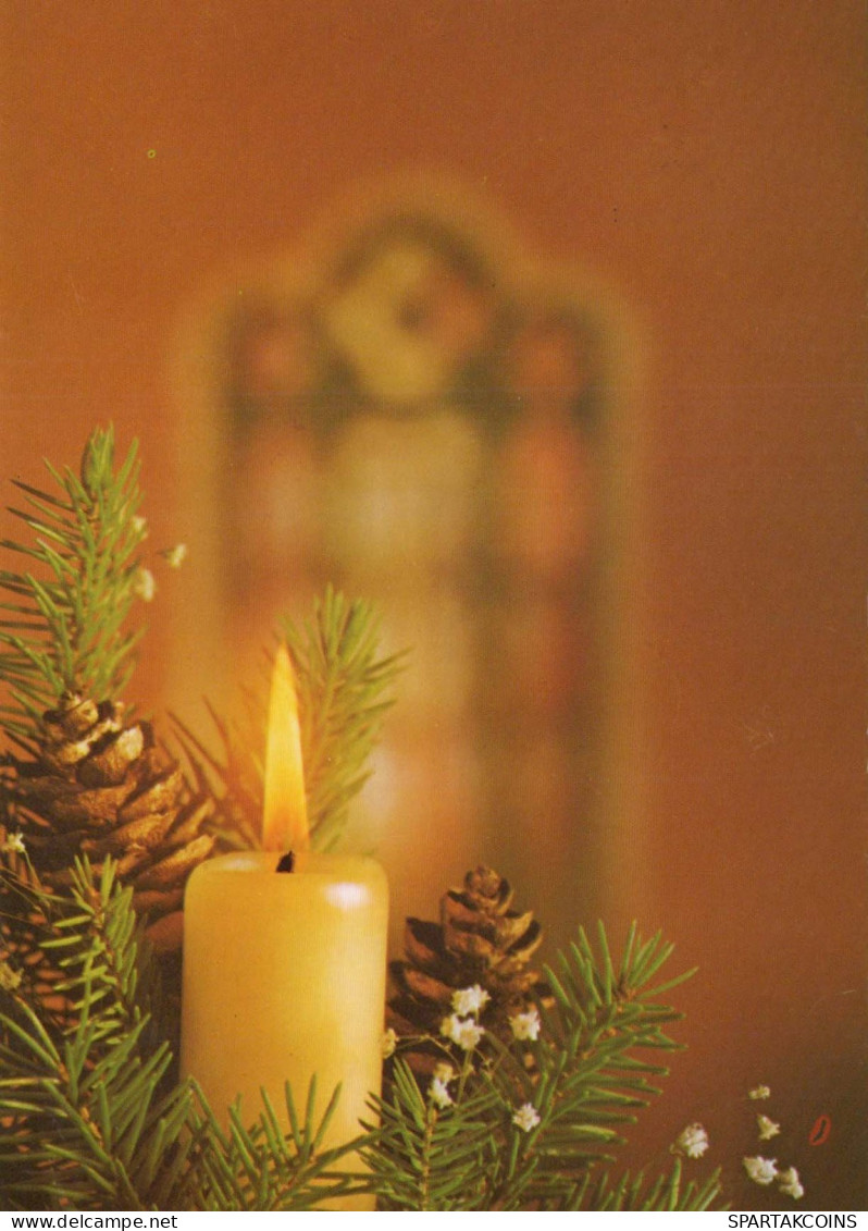 Neujahr Weihnachten KERZE Vintage Ansichtskarte Postkarte CPSM #PBA280.DE - Nieuwjaar