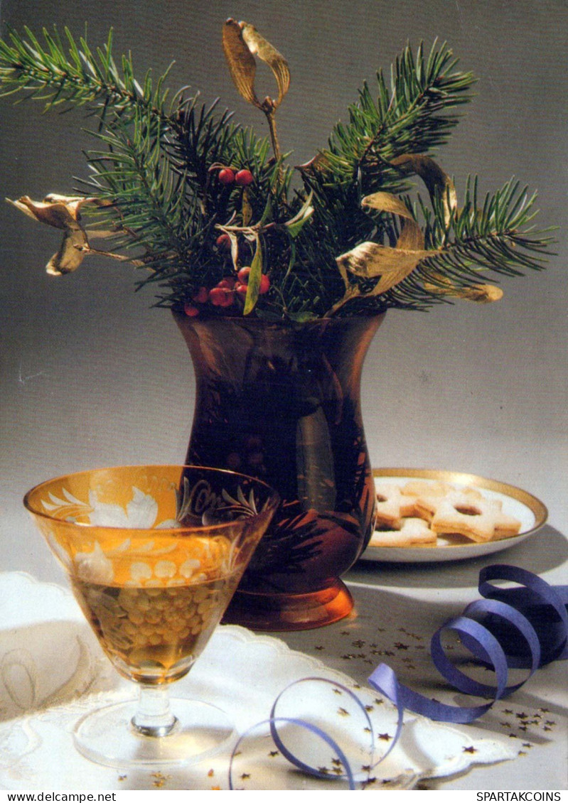 Neujahr Weihnachten KERZE Vintage Ansichtskarte Postkarte CPSM #PBA840.DE - Nieuwjaar