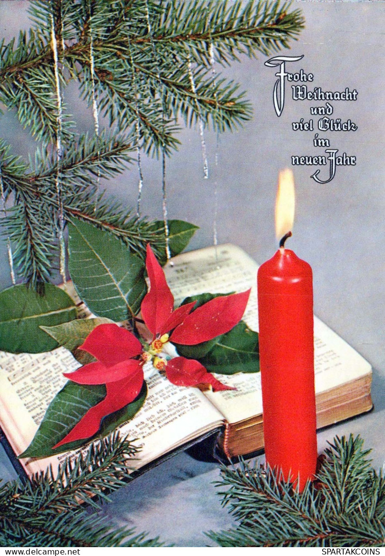 Neujahr Weihnachten KERZE Vintage Ansichtskarte Postkarte CPSM #PBA036.DE - Nieuwjaar