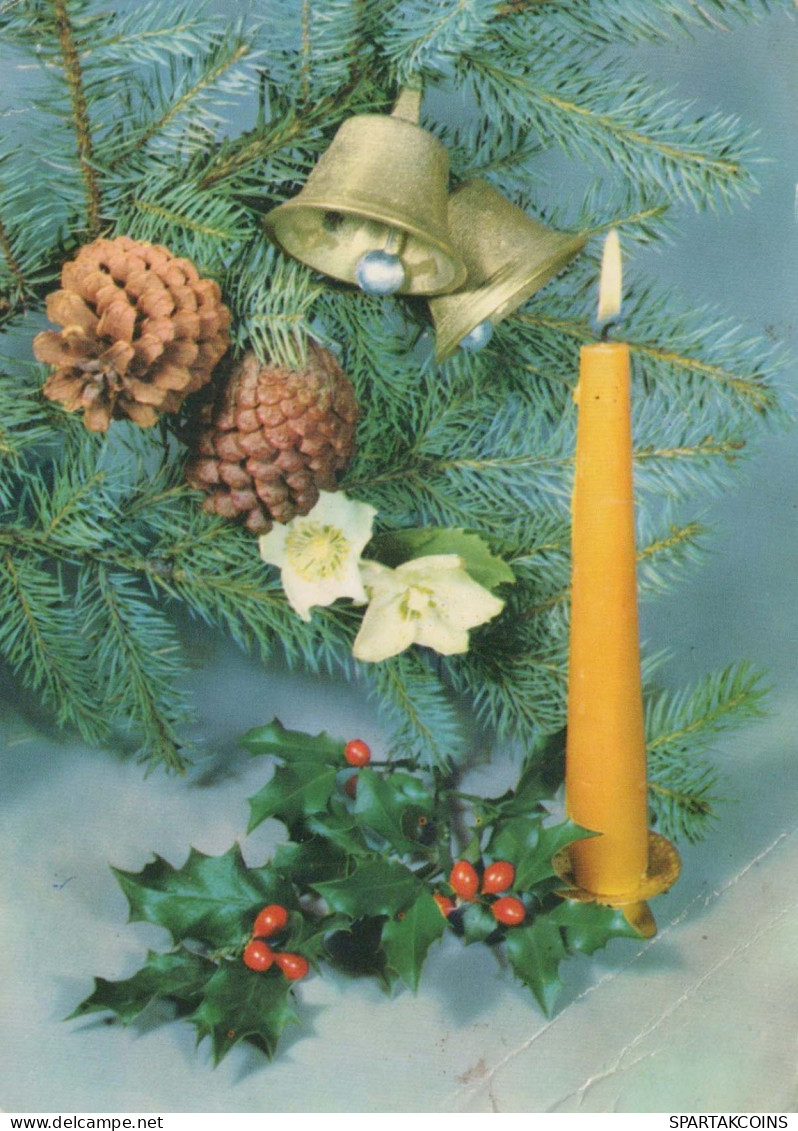 Neujahr Weihnachten KERZE Vintage Ansichtskarte Postkarte CPSM #PBA219.DE - Nieuwjaar