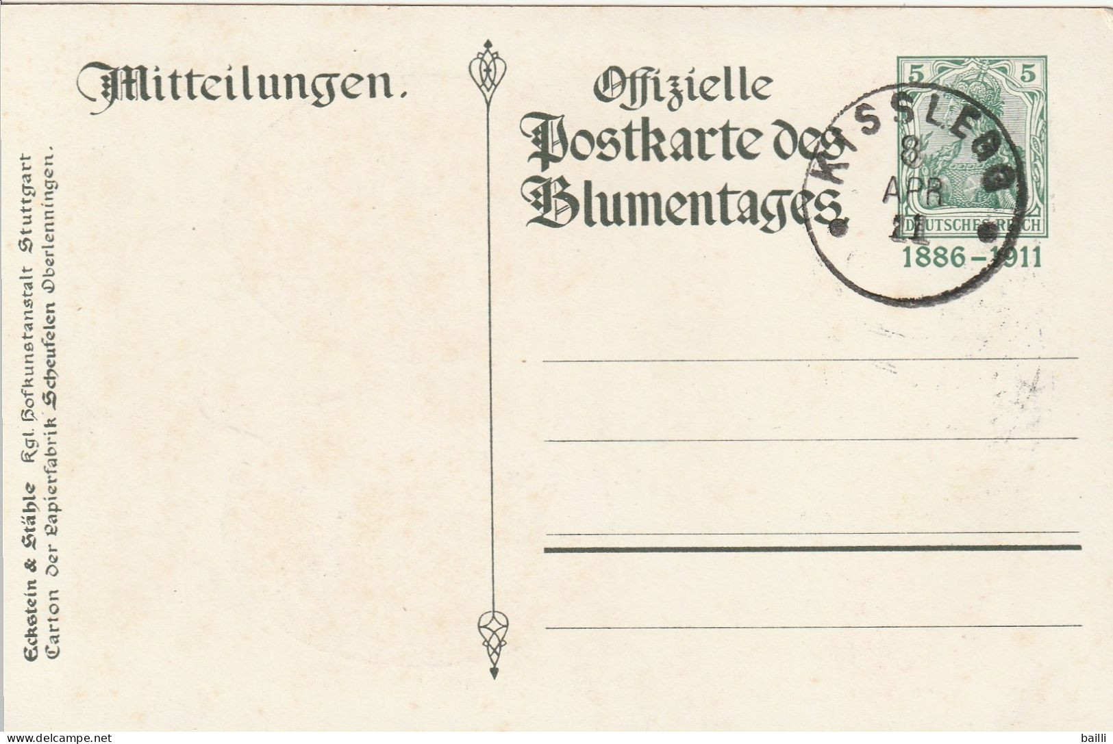 Allemagne Entier Postal Illustré 1911 - Cartes Postales