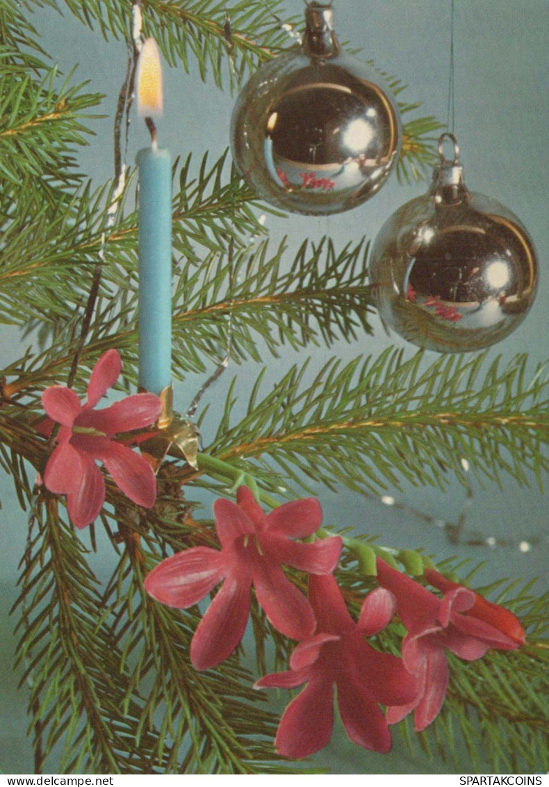 Neujahr Weihnachten KERZE Vintage Ansichtskarte Postkarte CPSM #PBA159.DE - Nieuwjaar