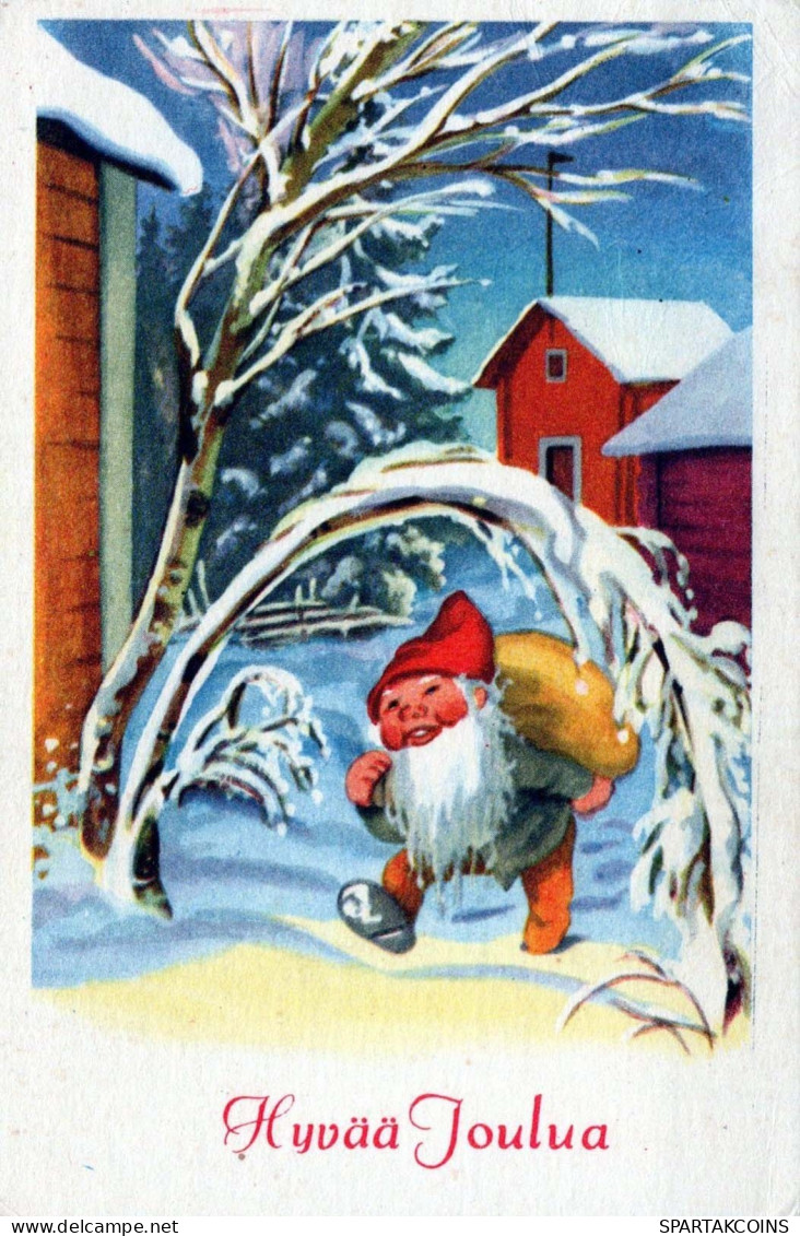 BABBO NATALE Buon Anno Natale Vintage Cartolina CPSMPF #PKG327.IT - Santa Claus