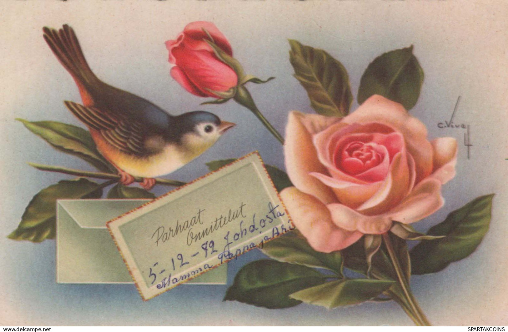FIORI Vintage Cartolina CPSMPF #PKG086.IT - Flowers