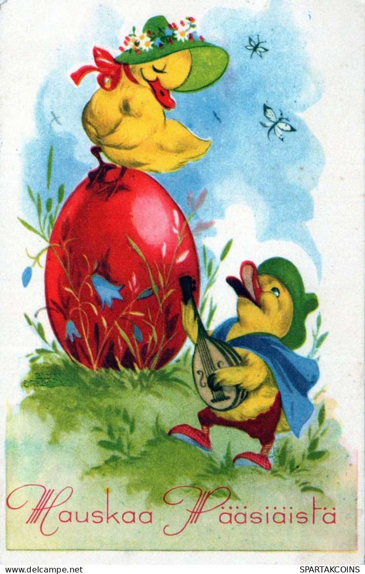 PASQUA POLLO UOVO Vintage Cartolina CPA #PKE097.IT - Easter