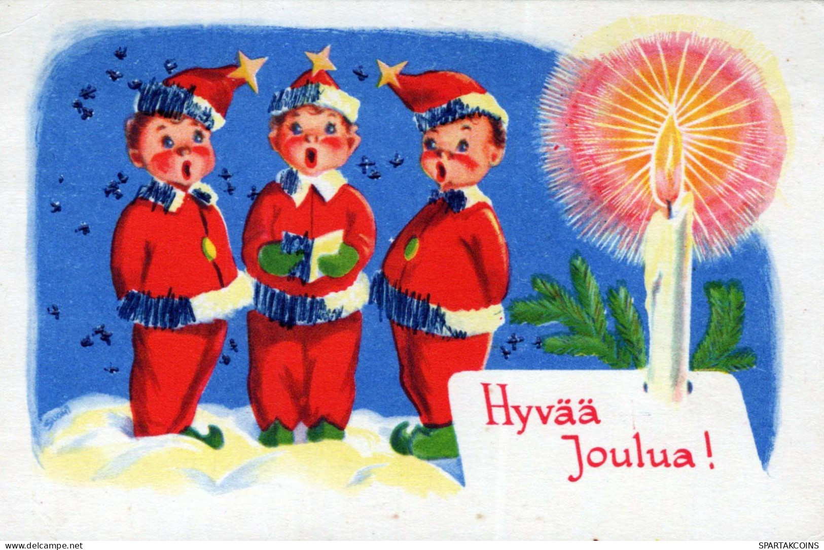 Buon Anno Natale CANDELA Vintage Cartolina CPSMPF #PKD963.IT - New Year