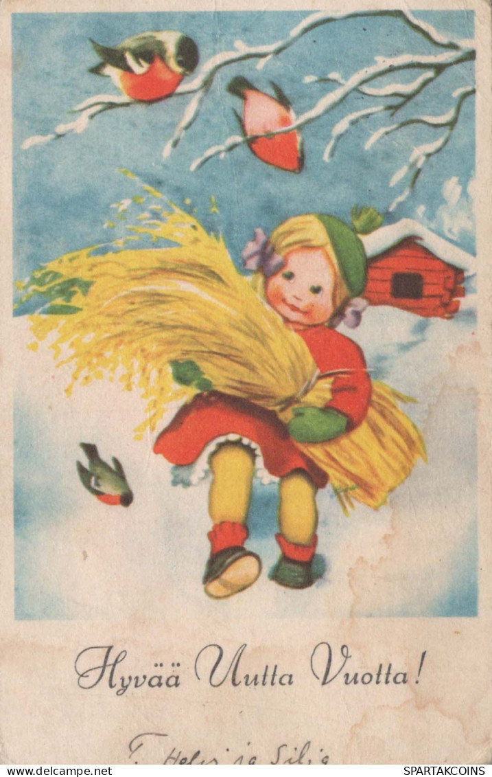 Buon Anno Natale BAMBINO Vintage Cartolina CPSMPF #PKD339.IT - New Year