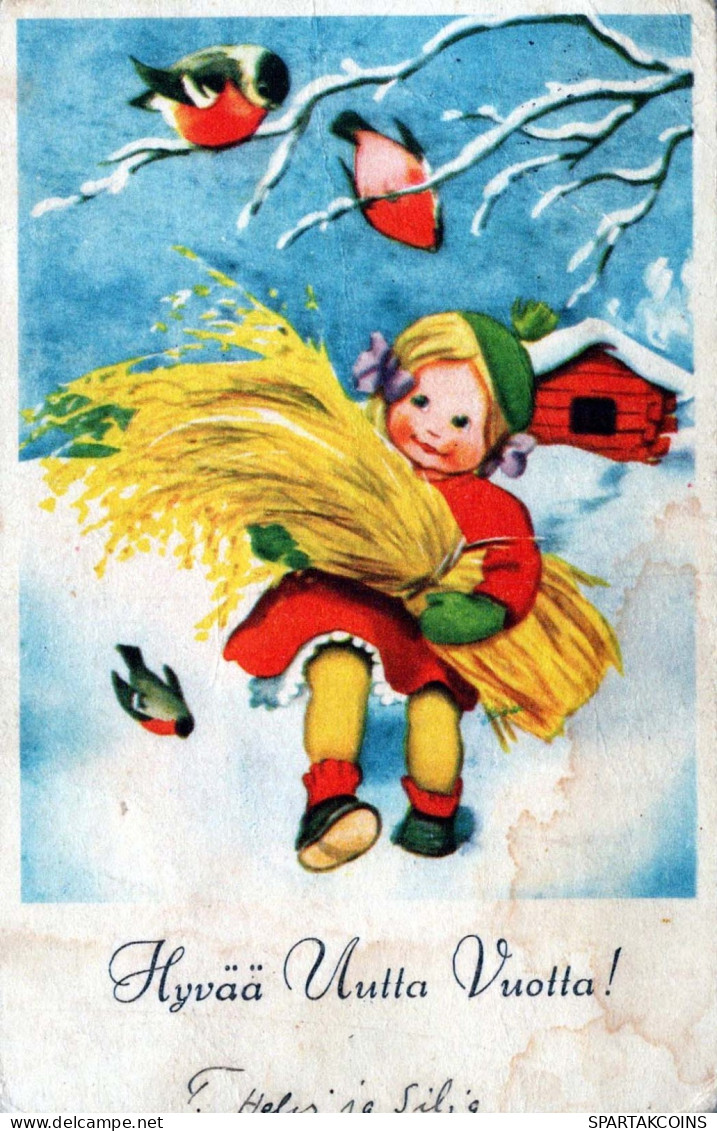 Buon Anno Natale BAMBINO Vintage Cartolina CPSMPF #PKD339.IT - New Year