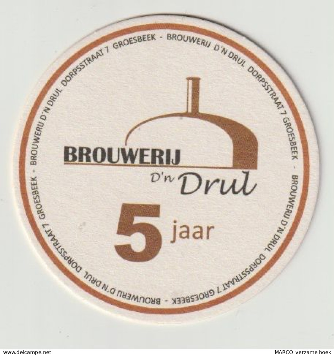 Bierviltje-bierdeckel-beermat Bierbrouwerij D'n Drul Groesbeek (NL) 5 Jaar - Beer Mats