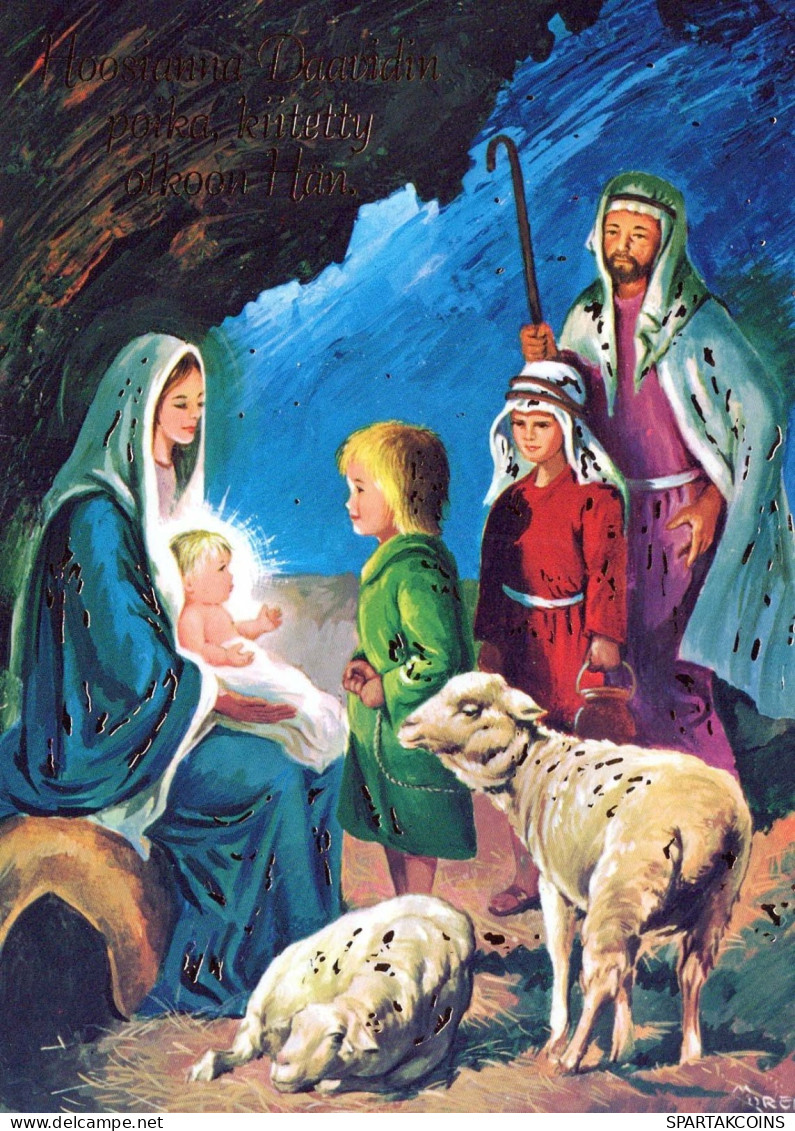 Vergine Maria Madonna Gesù Bambino Natale Religione Vintage Cartolina CPSM #PBP982.IT - Vierge Marie & Madones