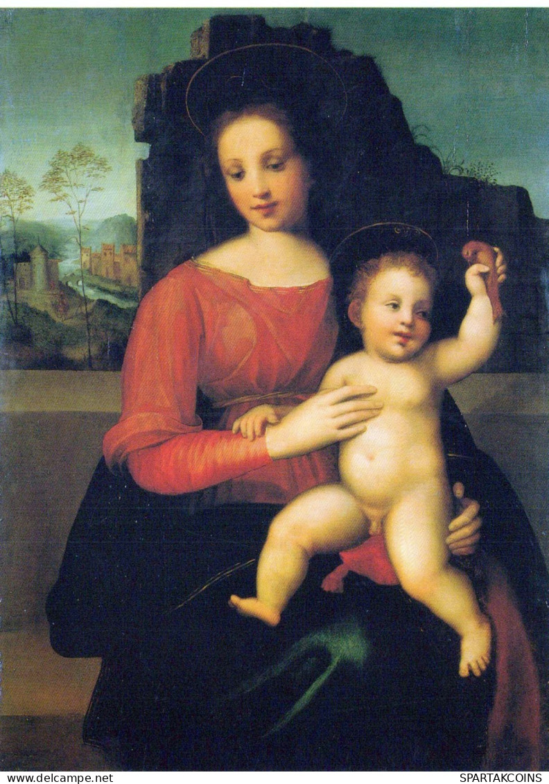 Vergine Maria Madonna Gesù Bambino Religione Vintage Cartolina CPSM #PBQ171.IT - Maagd Maria En Madonnas