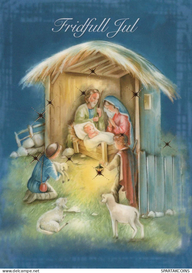 Vergine Maria Madonna Gesù Bambino Natale Religione Vintage Cartolina CPSM #PBP660.IT - Vierge Marie & Madones