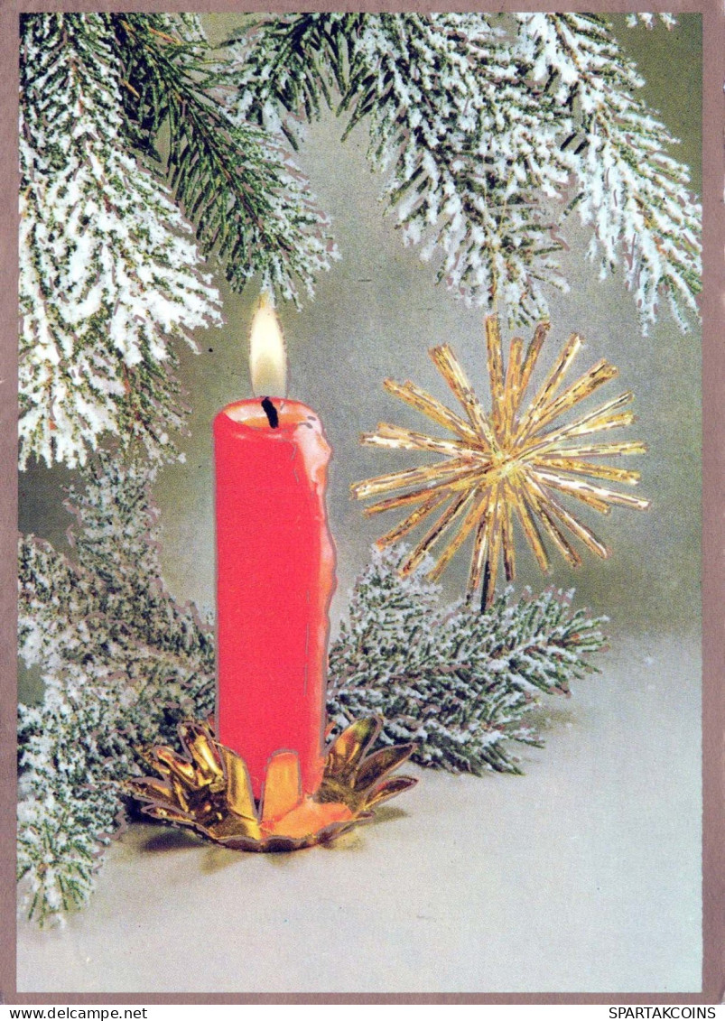 Buon Anno Natale CANDELA Vintage Cartolina CPSM #PBN960.IT - Nouvel An