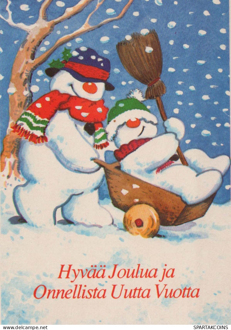 Buon Anno Natale PUPAZZO Vintage Cartolina CPSM #PBM521.IT - New Year
