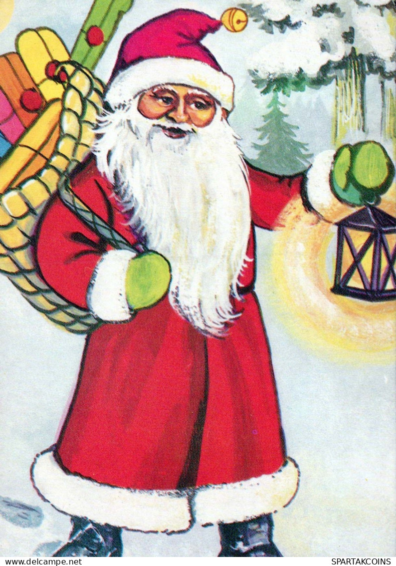 BABBO NATALE Buon Anno Natale Vintage Cartolina CPSM #PBL545.IT - Santa Claus