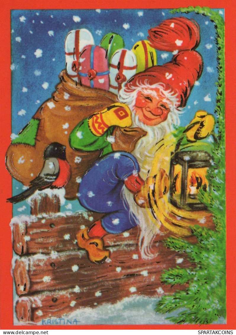 BABBO NATALE Buon Anno Natale Vintage Cartolina CPSM #PBL089.IT - Kerstman