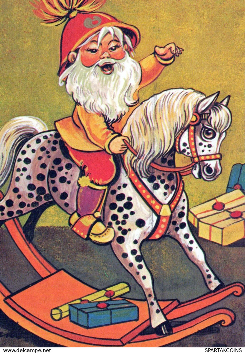 BABBO NATALE Buon Anno Natale Vintage Cartolina CPSM #PBL162.IT - Santa Claus