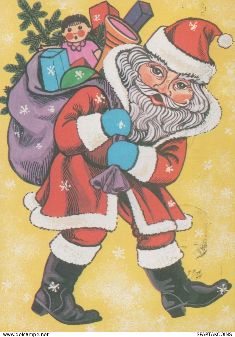 BABBO NATALE Buon Anno Natale Vintage Cartolina CPSM #PBL288.IT - Santa Claus