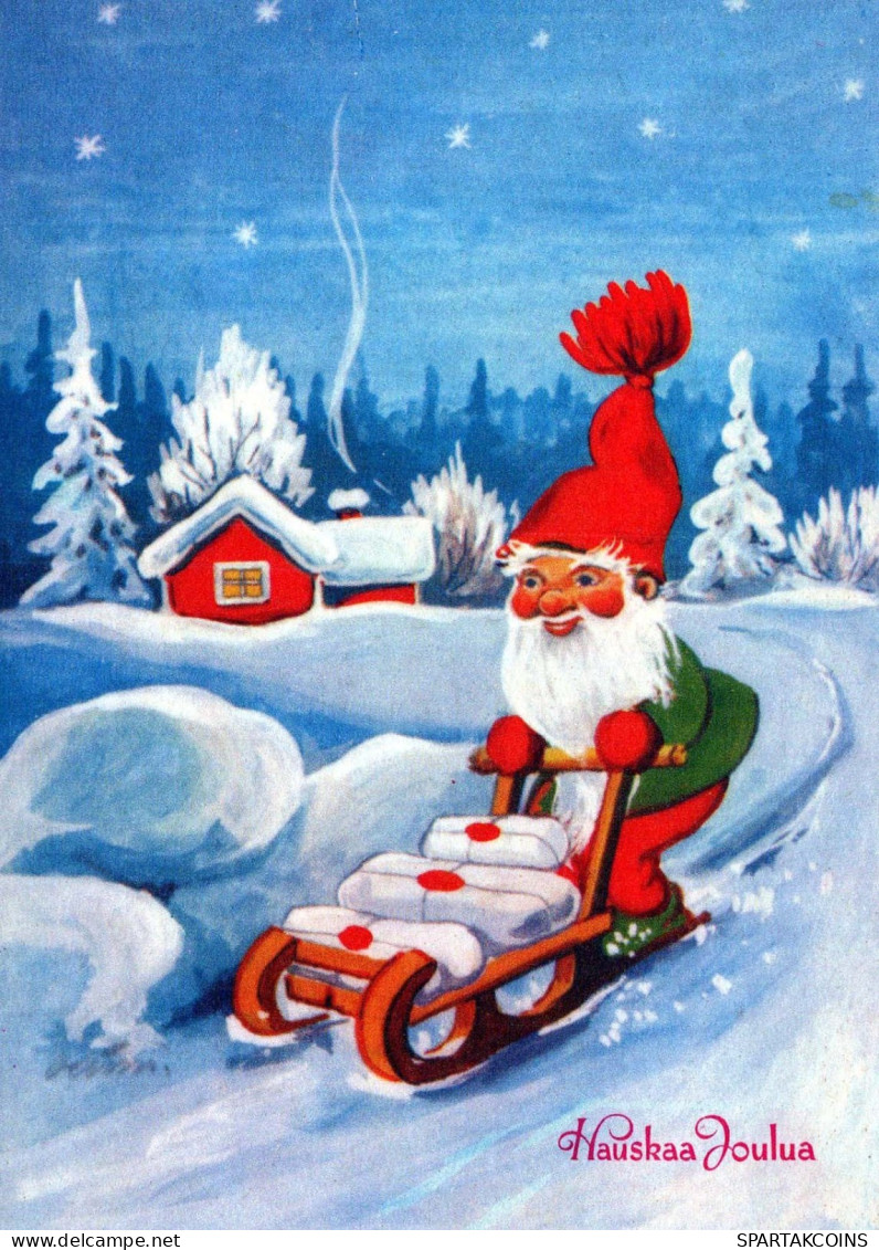 Buon Anno Natale GNOME Vintage Cartolina CPSM #PBL616.IT - New Year