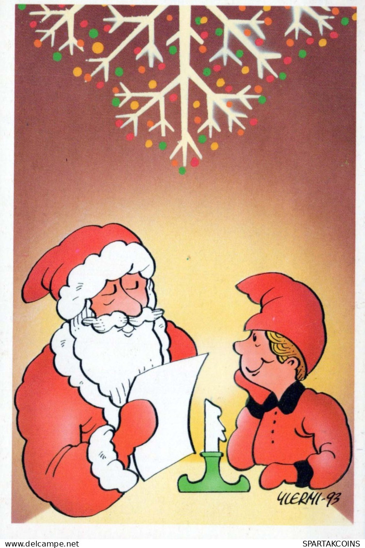 BABBO NATALE Buon Anno Natale Vintage Cartolina CPSM #PBL022.IT - Santa Claus