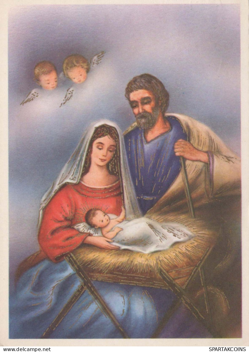 Vergine Maria Madonna Gesù Bambino Natale Religione Vintage Cartolina CPSM #PBB756.IT - Vierge Marie & Madones