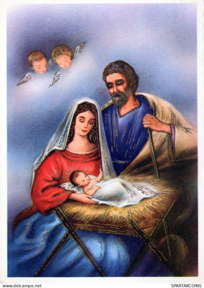 Vergine Maria Madonna Gesù Bambino Natale Religione Vintage Cartolina CPSM #PBB756.IT - Vierge Marie & Madones