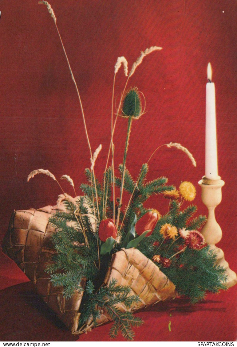 Buon Anno Natale CANDELA Vintage Cartolina CPSM #PBA399.IT - Nouvel An