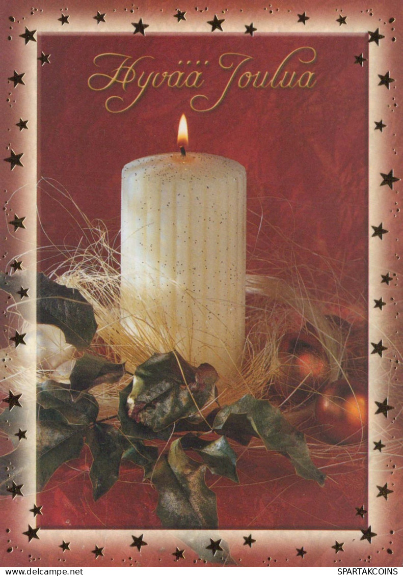 Buon Anno Natale CANDELA Vintage Cartolina CPSM #PBA339.IT - Nouvel An